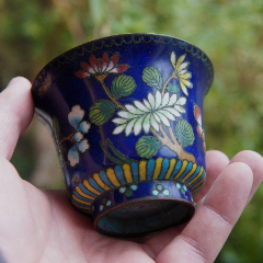 清代景泰蓝茶杯铜胎掐丝珐琅铜茶杯茶器具