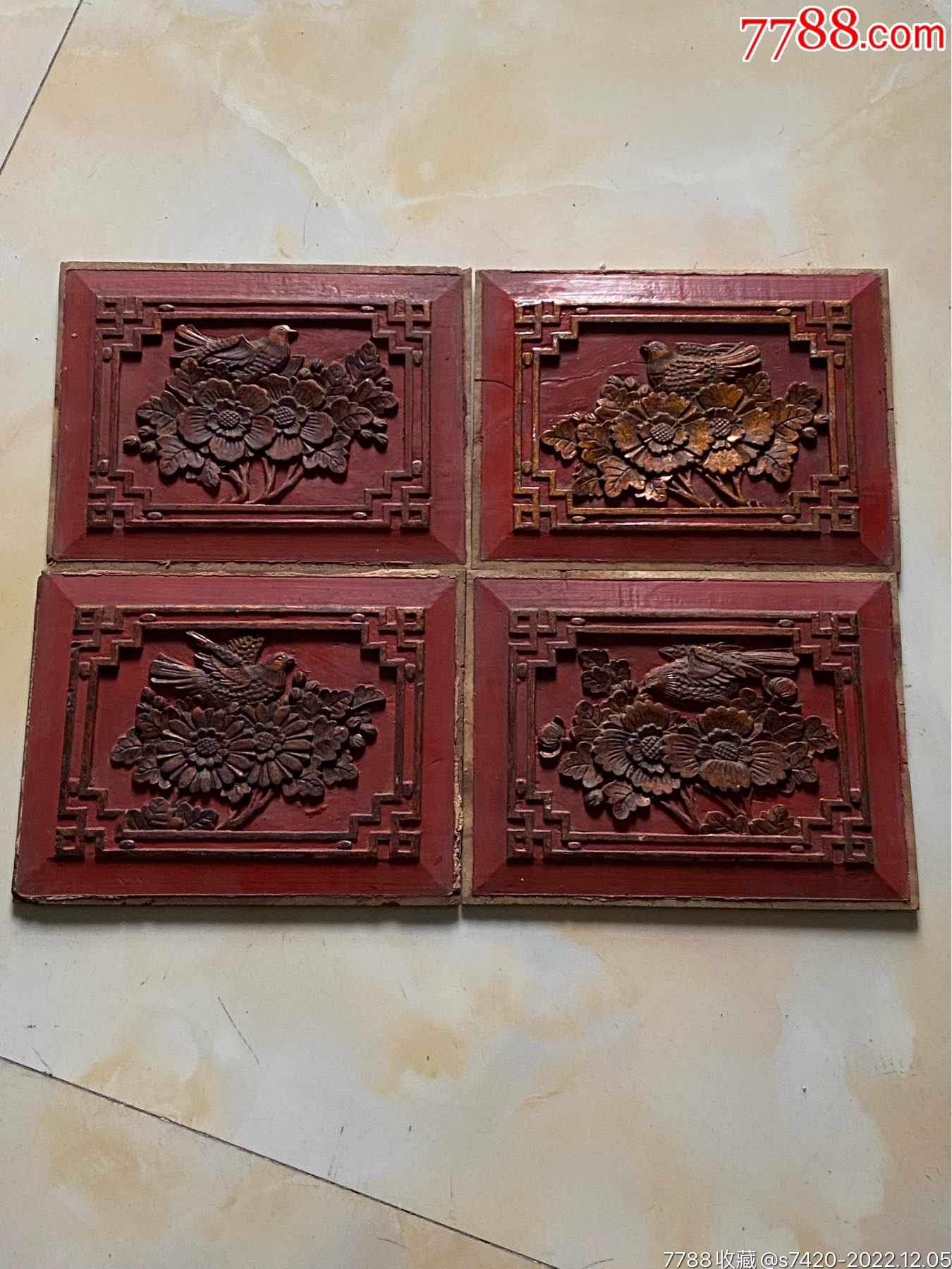特价，精工细作，花鸟木雕一套四片-价格:280元-se90934227-木雕花板-零售-7788收藏__收藏热线