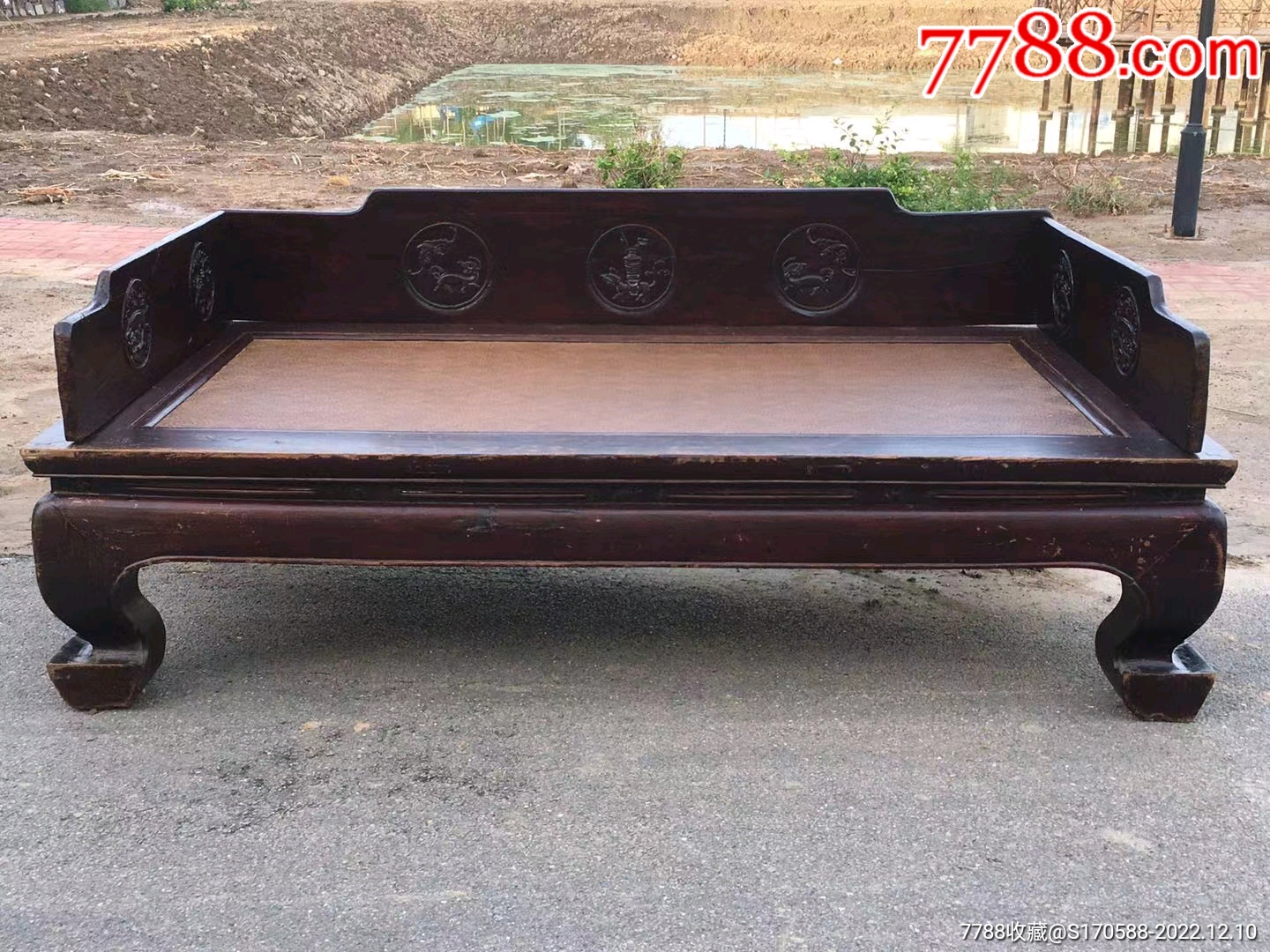 清代榆木软屉大床，品相完好，保存完整，雕刻精美，包浆浑厚，牢固，源头无毛病。_木床/木榻_收藏交流_回收价值_7788磁带收藏