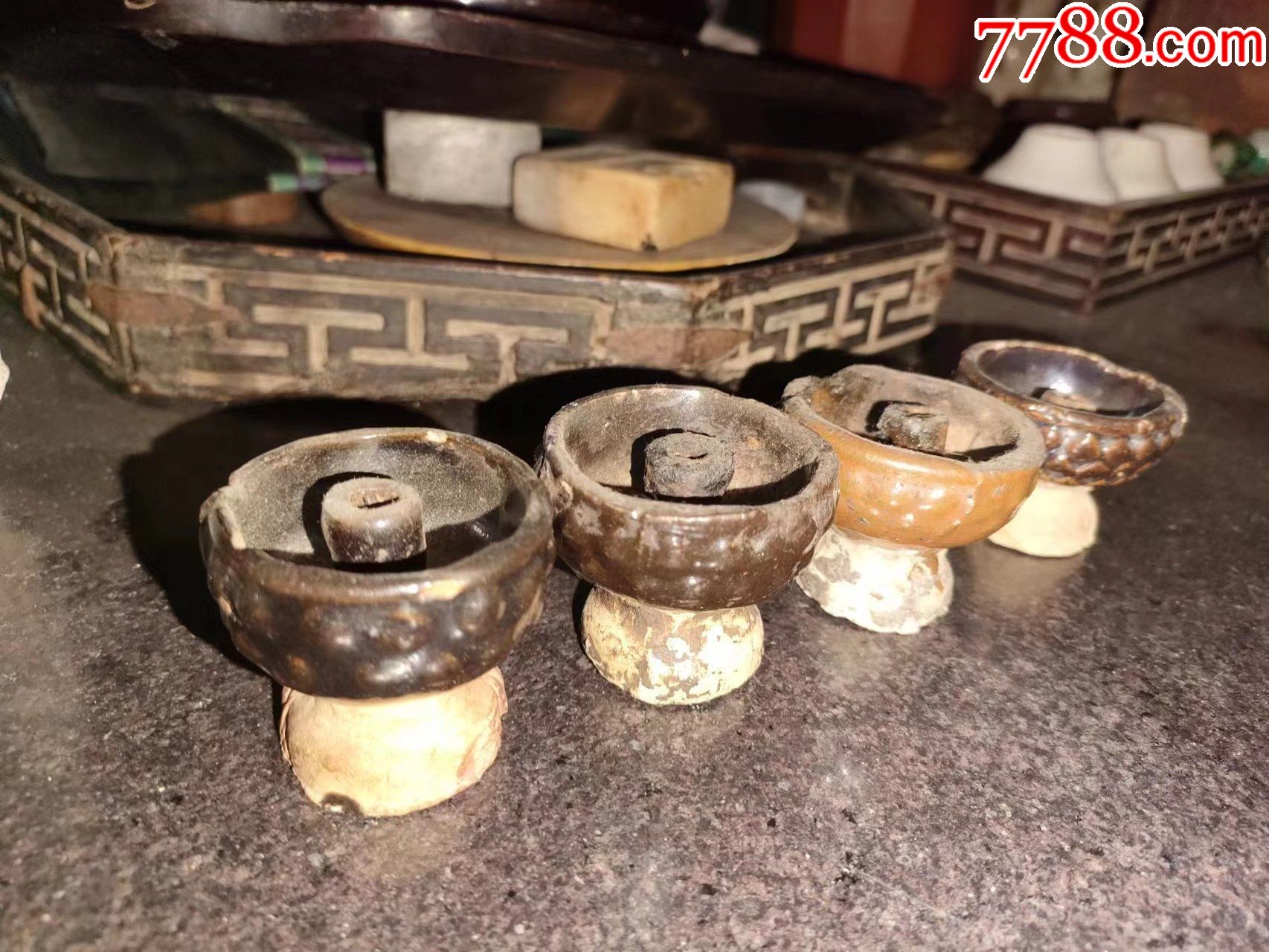 窑变莲花老油灯盏_黄釉瓷_三晋古玩店【7788收藏__收藏热线】