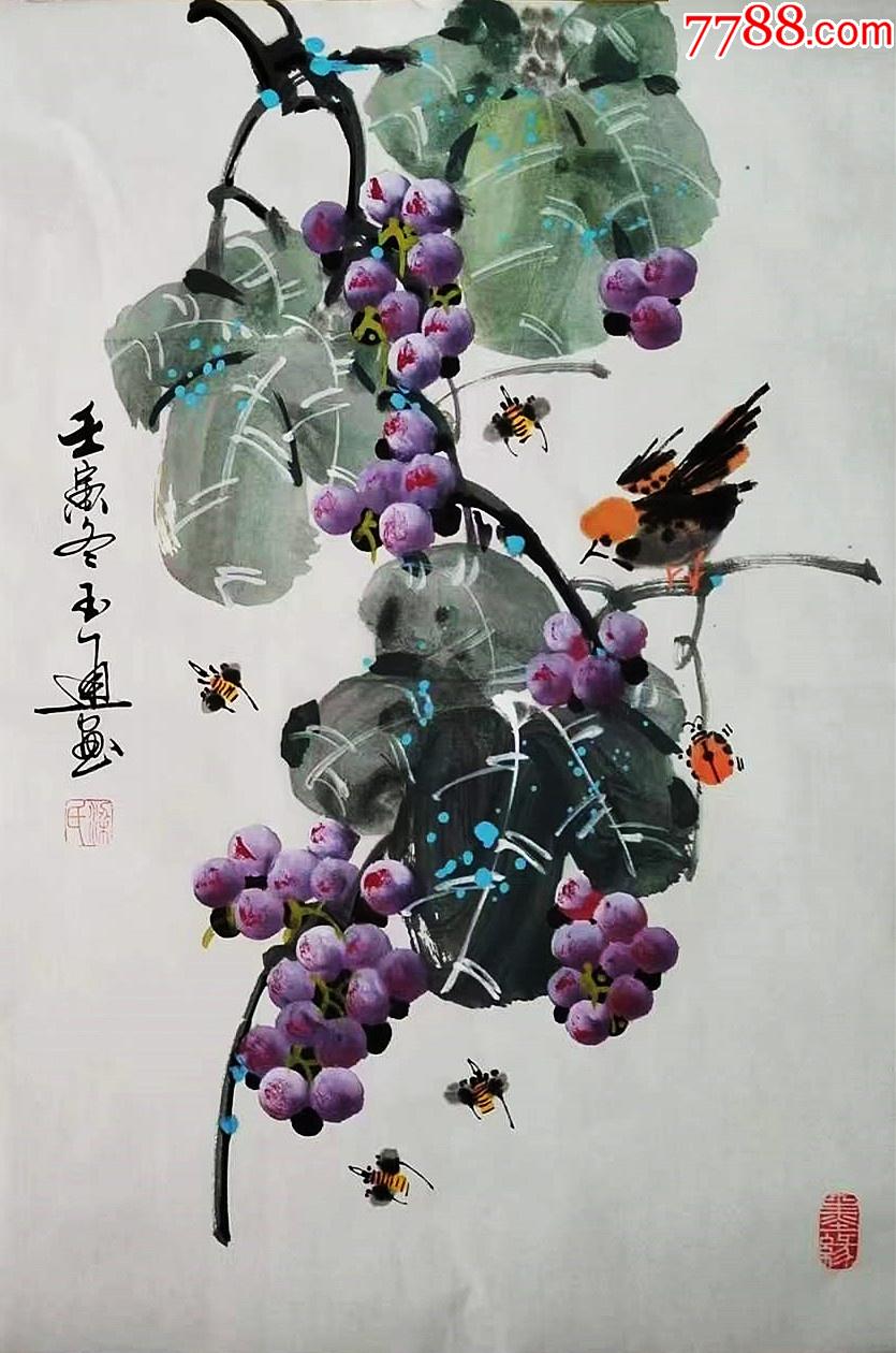 【亦风斋签约书画家】知名书画家梁玉通花鸟小品_花鸟国画原作_亦风斋书画【7788收藏__收藏热线】