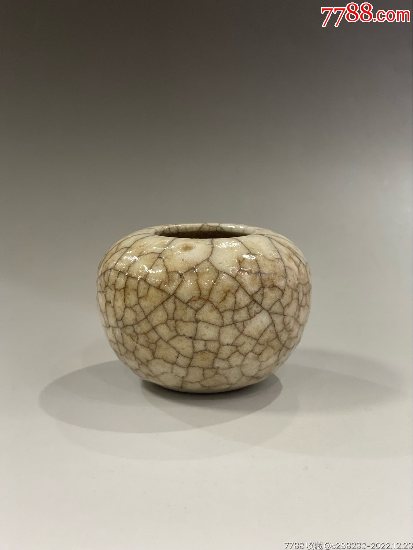 清早期哥釉水盂_其他文房用具_图片价格_收藏鉴定_7788钱币网