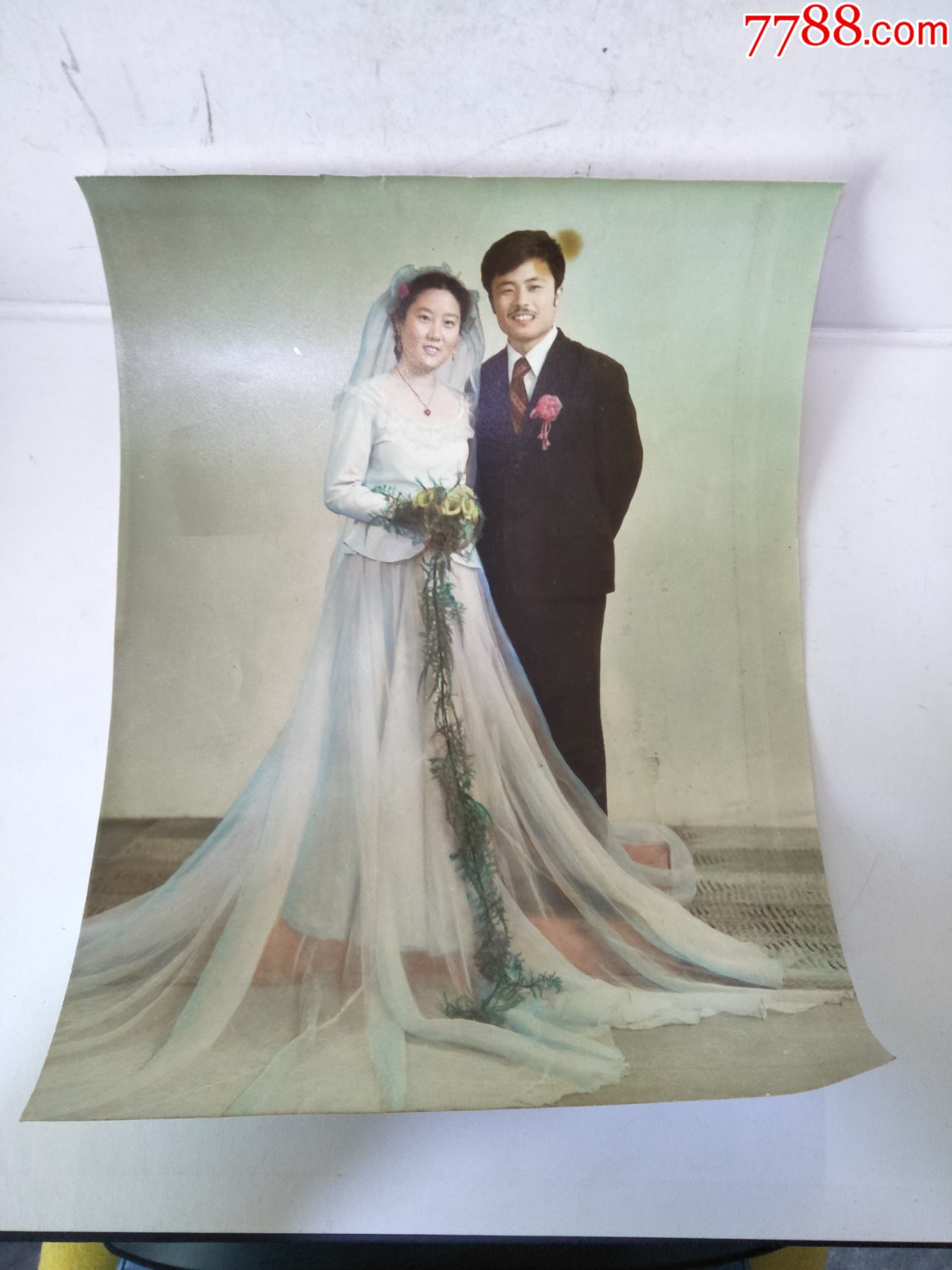 70年代手工上色结婚照
