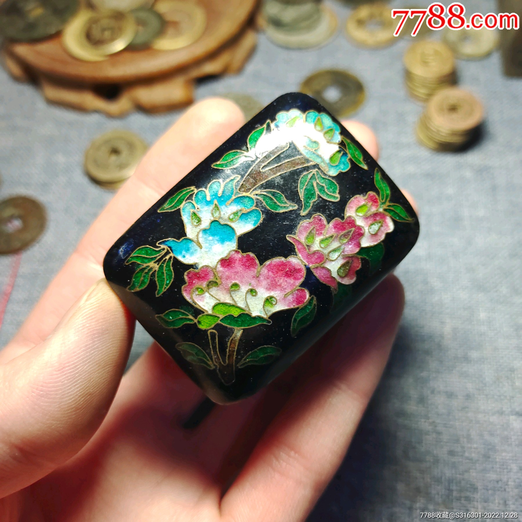 清末民国景泰蓝胭脂盒-价格:150元-se91255803-景泰蓝/珐琅-零售-7788