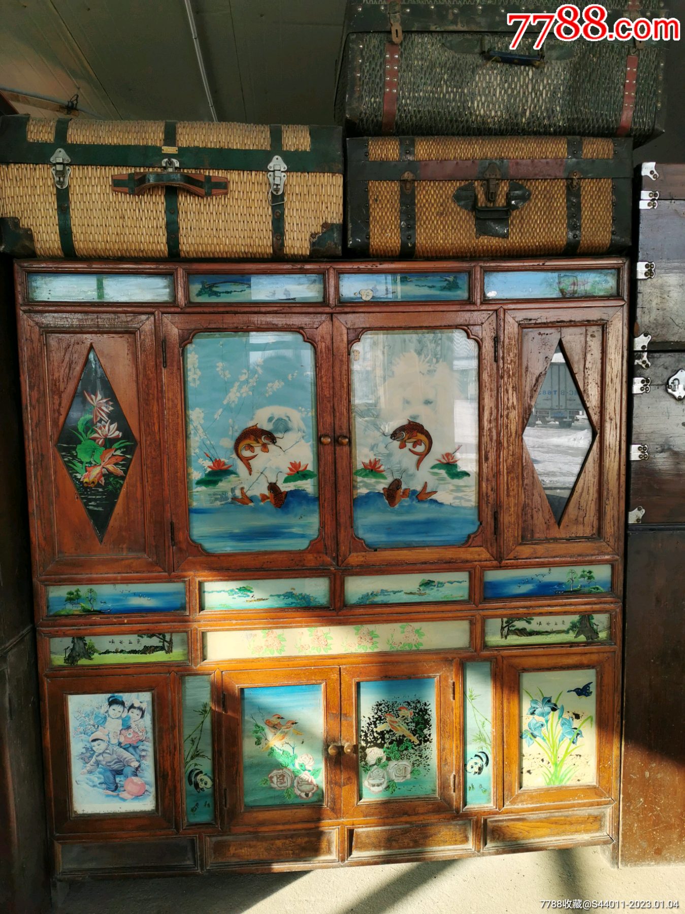 八十年代炕琴立柜,实木柜体