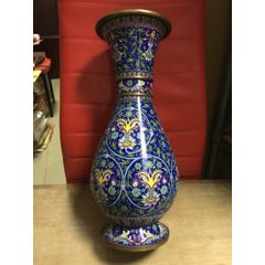 1053  中国　景泰藍　七宝　琺瑯　花瓶　2客　時代物 大型XL 中国景泰蓝花瓶，饰有鸟和花// 20 世纪– Diddenantiques