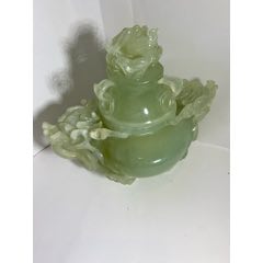 日本回流天然石翡翠玉石岫玉和田玉香炉16*15cm重881克特价1800包邮AF