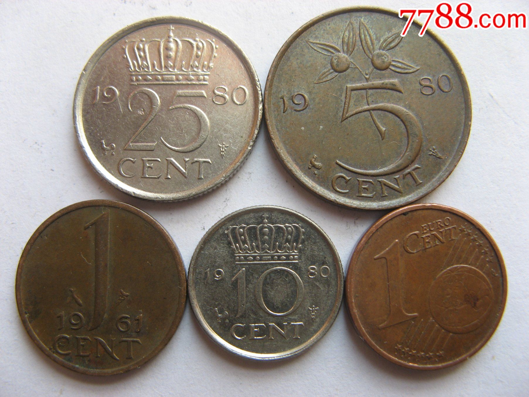 原光未使用半世纪多荷兰铜币5枚-价格:15元-se91410745-外国钱币-零售