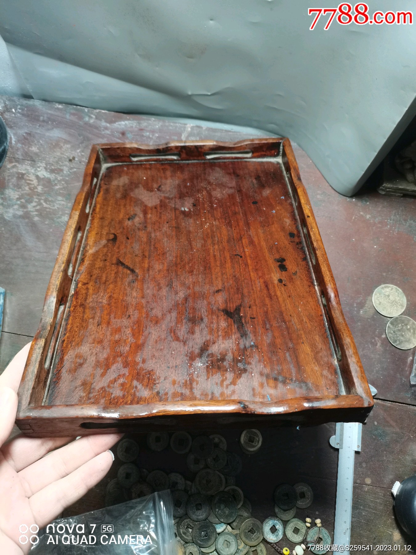清代木文盘一个_木盘/木盛具_图片欣赏_收藏价格_7788连环画
