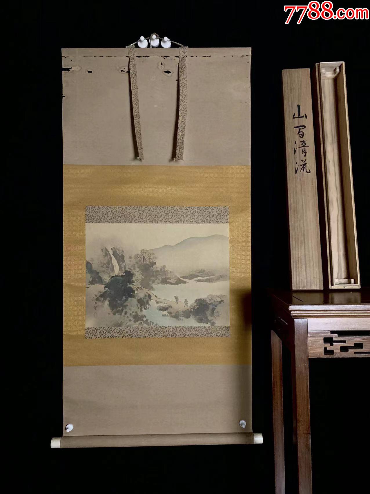 日本回流老字画《溪山闲农》6610书画挂画字画手绘真迹成品-价格:200元-se91580129-山水国画原作-零售-7788收藏__收藏热线