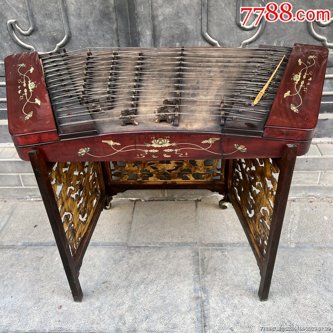 花梨木镶贝雕扬琴乐器,不议价_琵琶/秦琴/阮_好运瓷堂【7788收藏】