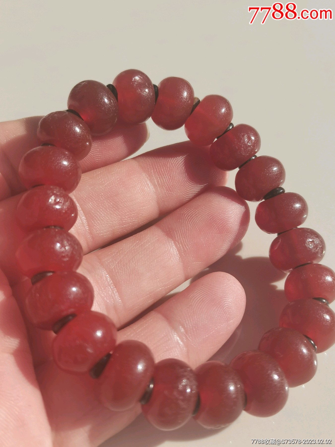 辽金时期老玛瑙珠子-玛瑙-7788紫砂