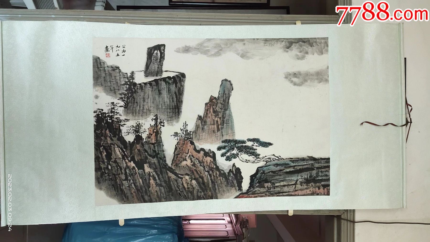 画心长95宽66厘米,横幅名家老山水画国画卷轴装裱,包手绘-价格:130元-se91762031-山水国画原作-零售-7788收藏__收藏热线