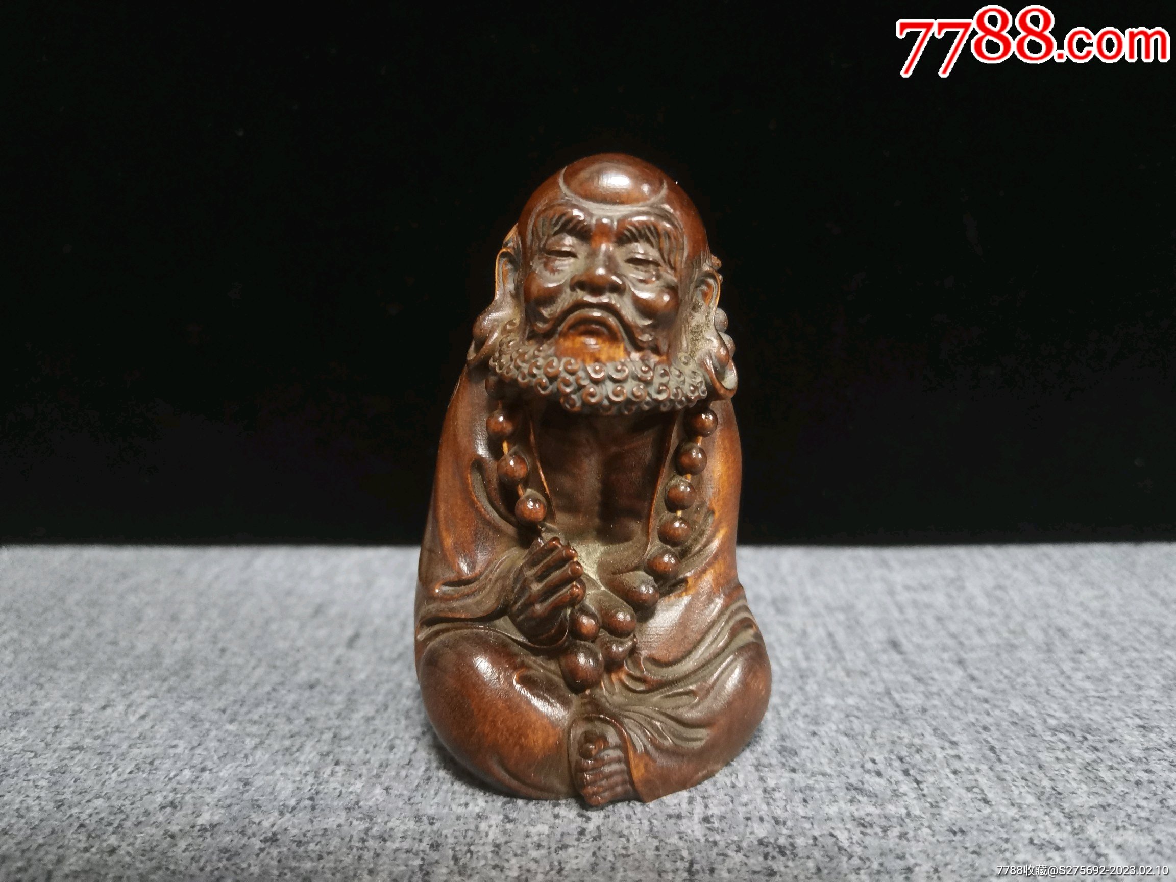 黄杨木雕《达摩祖师》_木佛像/人像_甄品堂【7788收藏__收藏热线】