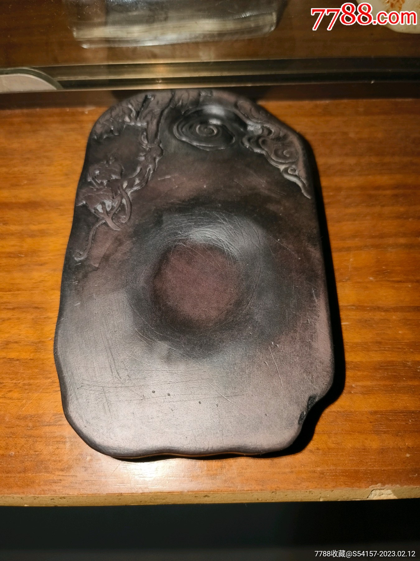 清代随形云纹紫藤端砚_铝壶/铝器_产地图片_收藏价值_7788奇石收藏