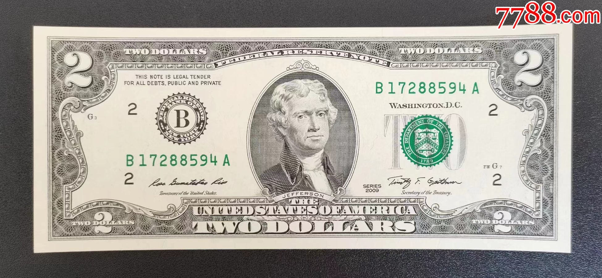 全新UNC2009年美国小头版2美元纸币_货币外国币_卓壹文化【7788收藏__收藏热线】