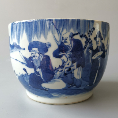 清時代青花 清代康熙时期青花「团鹤三多纹」小盘_青花瓷_玩古怡情【7788红宝书】