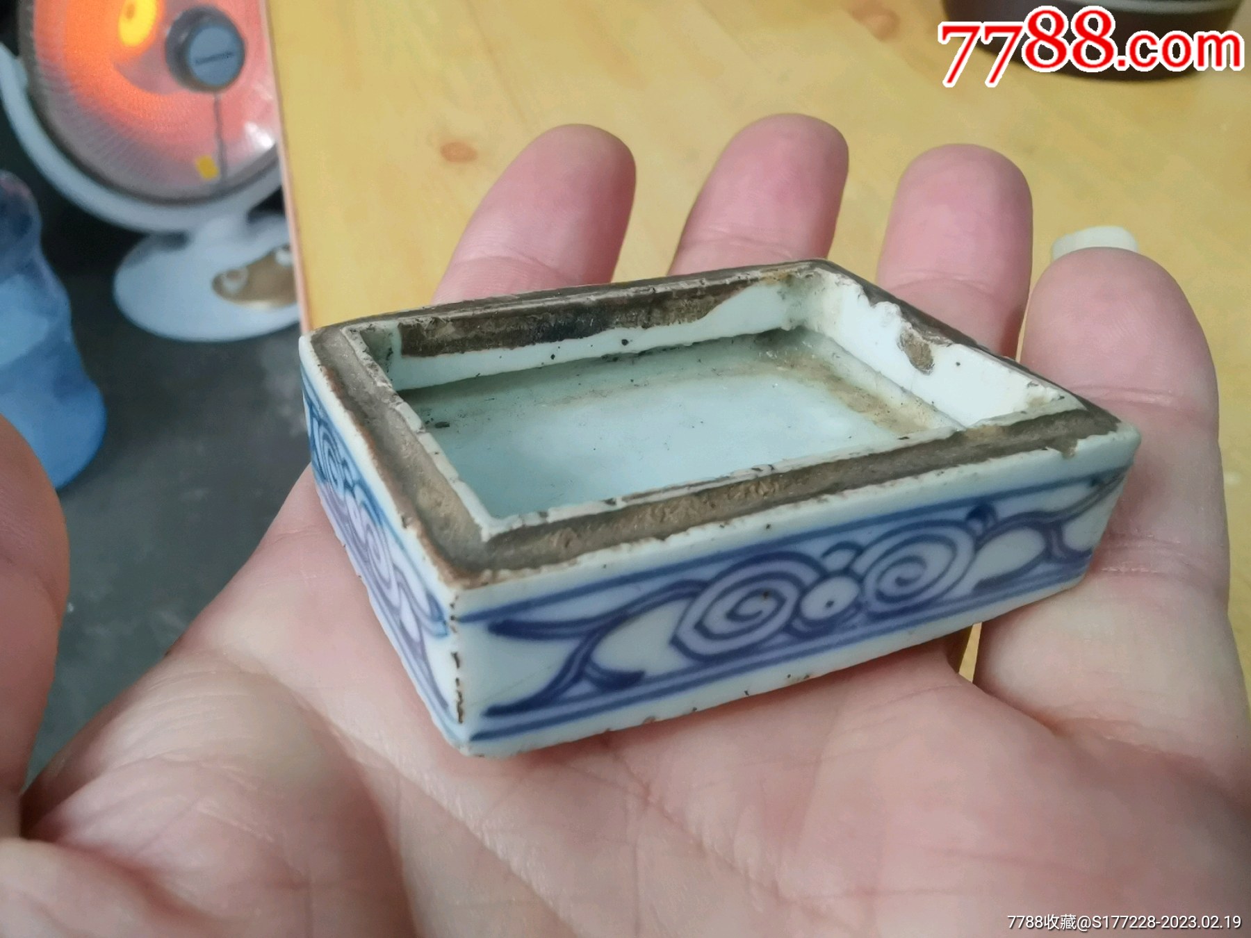 清代青花印泥盒，老货保真，老瓷器无盖-青花瓷-7788红宝书