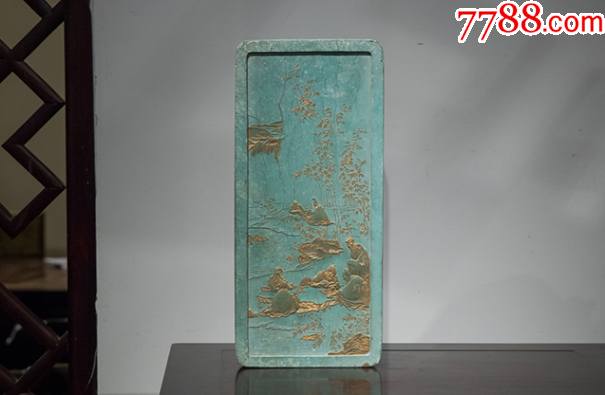 稀有清乾隆御用綠墨墨錠（鑒賞為主）注：真有喜歡的藏友想要，請事先聯(lián)系本人_價格38888元【雅亭軒】_第1張_7788收藏__收藏?zé)峋€