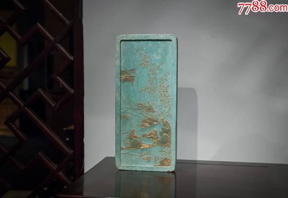 稀有清乾隆御用綠墨墨錠（鑒賞為主）注：真有喜歡的藏友想要，請事先聯(lián)系本人_價格38888元【雅亭軒】_第2張_7788收藏__收藏?zé)峋€