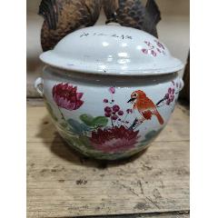 晚清民国名家粉彩花鸟瓷器粥罐-彩绘瓷/彩瓷-7788旧书网