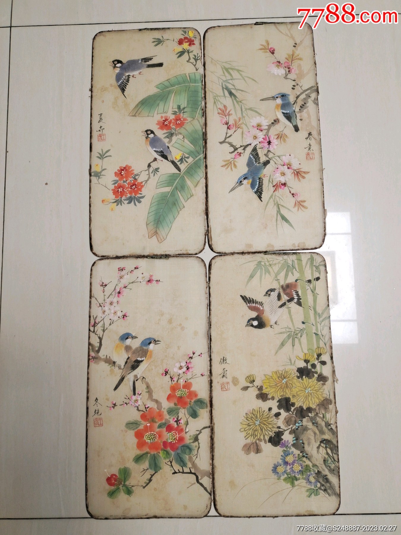 民国时期绢地老画_花鸟国画原作_辉华轩【7788商城】
