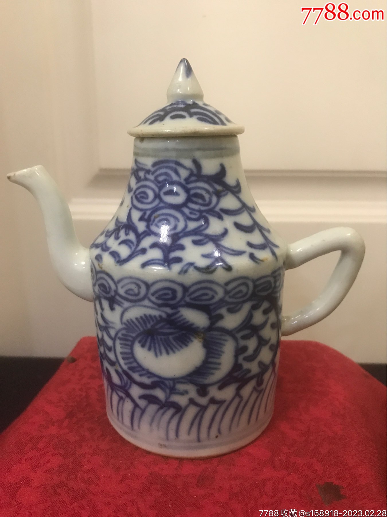 清代全美品缠枝莲青花执壶-价格:980元-se92288173-青花瓷-零售-7788