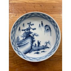 日本玄昌窑孔雀牡丹大赏盘-青花瓷-7788书画网