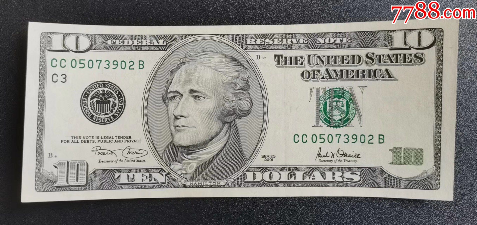 全新UNC2001年黑白大头版美国10美元纸币(无4)_货币外国币_卓壹文化【7788收藏__收藏热线】