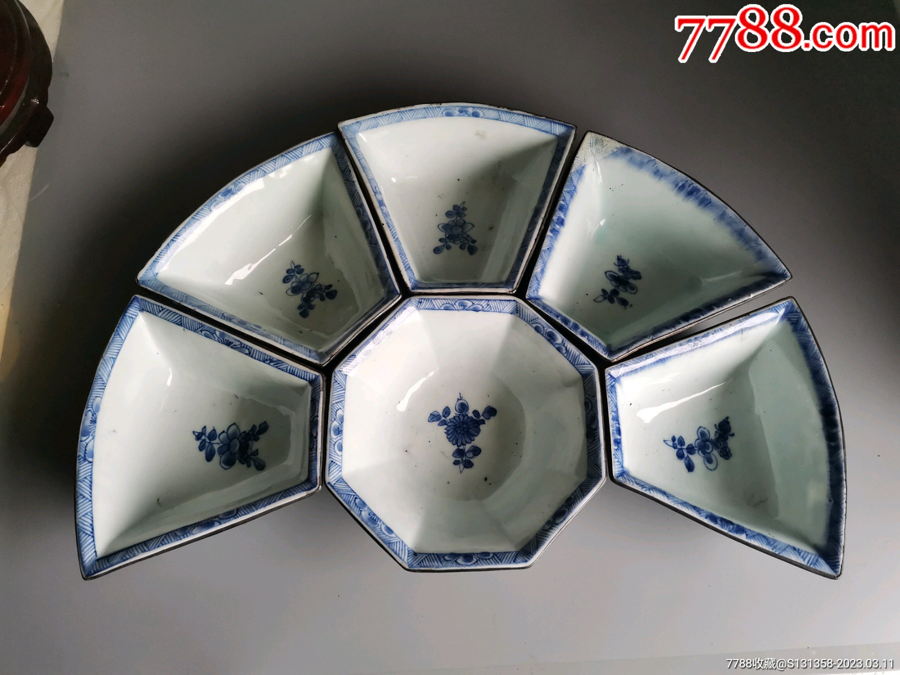 清康熙青花松竹梅深腹九子盘-价格:8500元-se92528292-青花瓷-零售