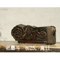 清代镂空雕刻楠木老墨斗。全品完整正常使用，物品实拍如图！-墨斗/木工