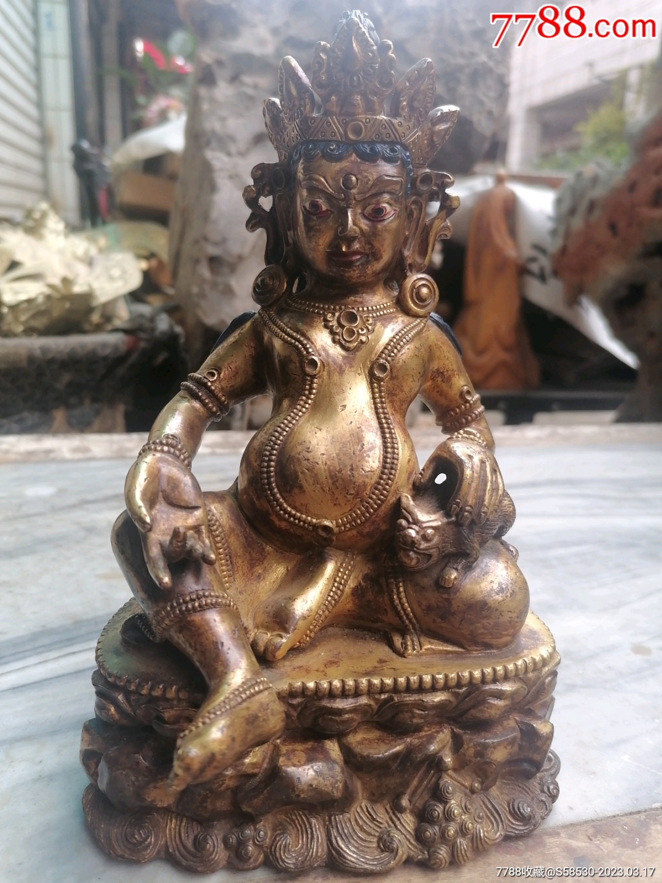 清代紫铜黄财神_铜像/铜佛像_图片价格_收藏交易_7788集卡网