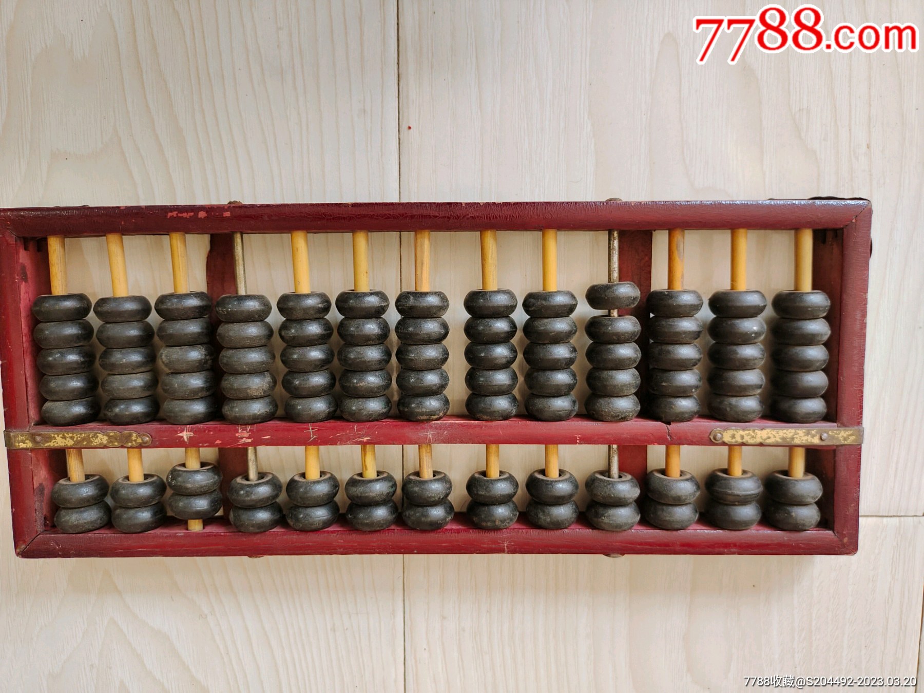 老算盘30*12*2厘米460克13列7珠-价格:35元-se92743630-算盘-零售-7788收藏__收藏热线