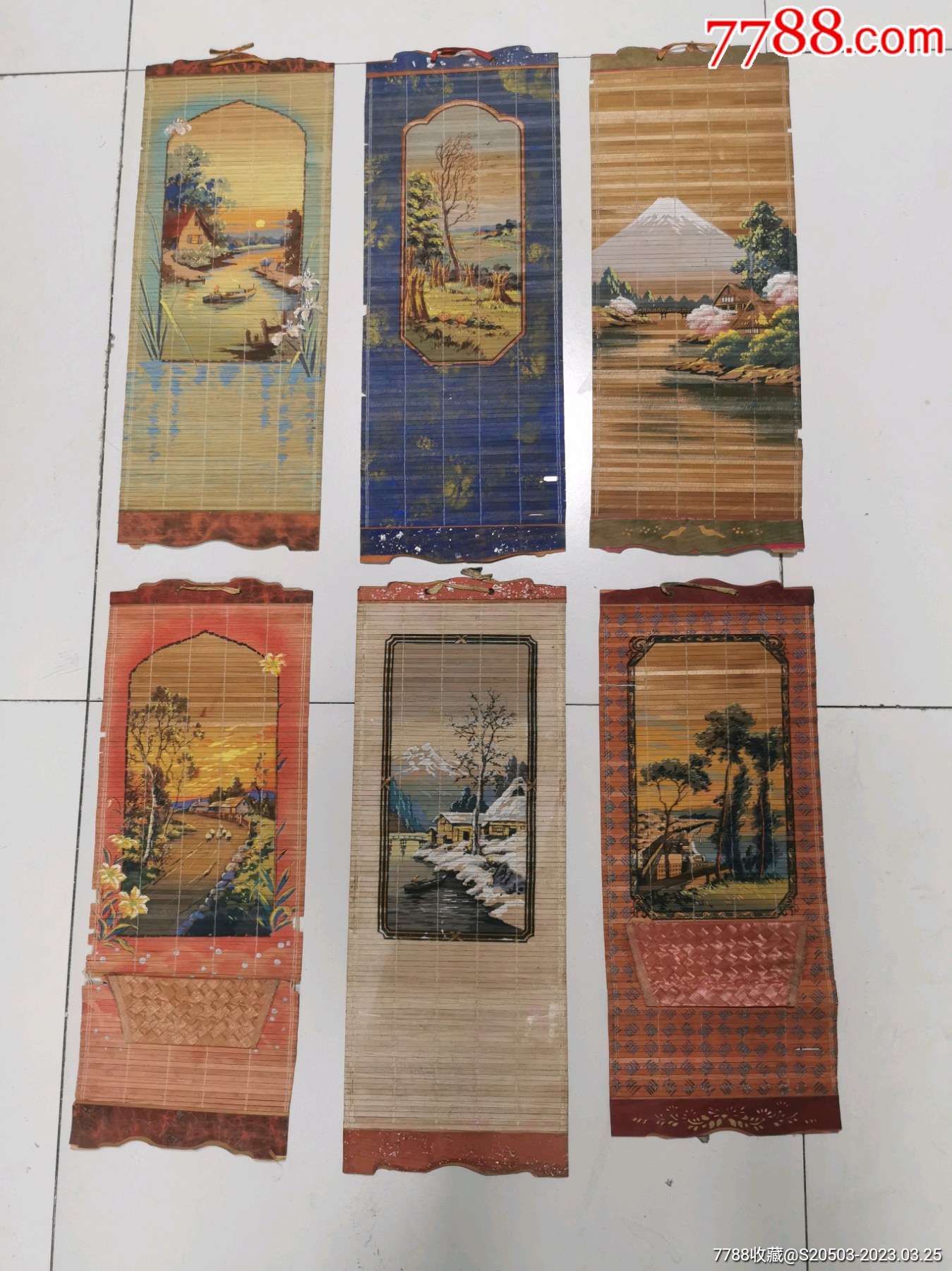 民国竹帘画6幅一套合售-价格:600元-se92851829-山水国画原作-零售-7788收藏__收藏热线
