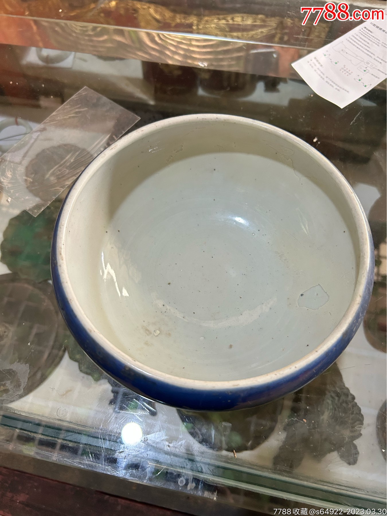 中国古美術•文房具•清時代蓝釉香炉：XG44-1 清代乾隆宝石蓝香炉-蓝釉瓷-7788旧书网