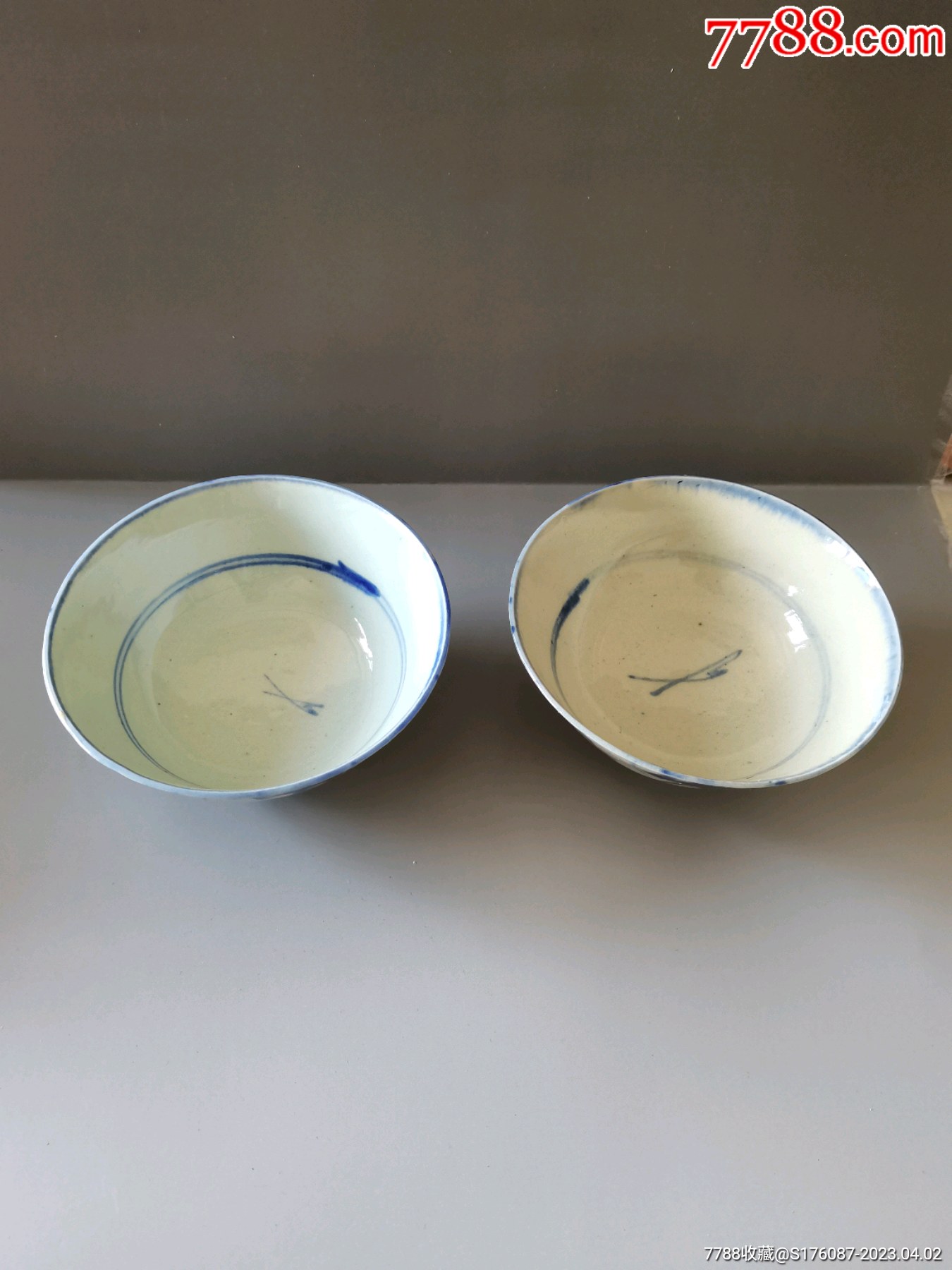 南宋景德镇窑青白釉刻牡丹婴戏纹碗-青白瓷精品-图片