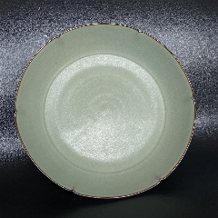 一口价汝窑花口盘子梨皮蟹爪芝麻花蝉翼纹开片摆件包邮特价