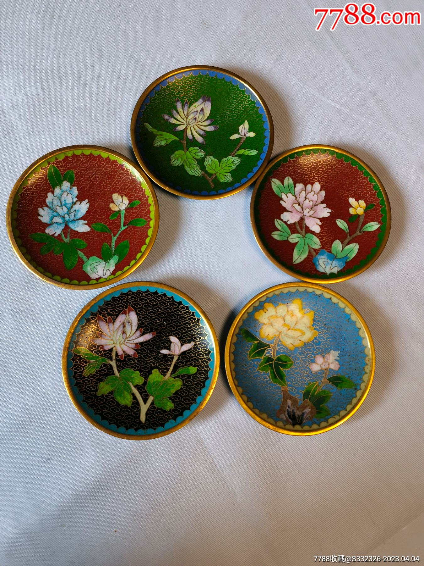 创汇时期铜胎珐琅彩景泰蓝小碟子一组-价格:1000元-se93106025-景泰蓝