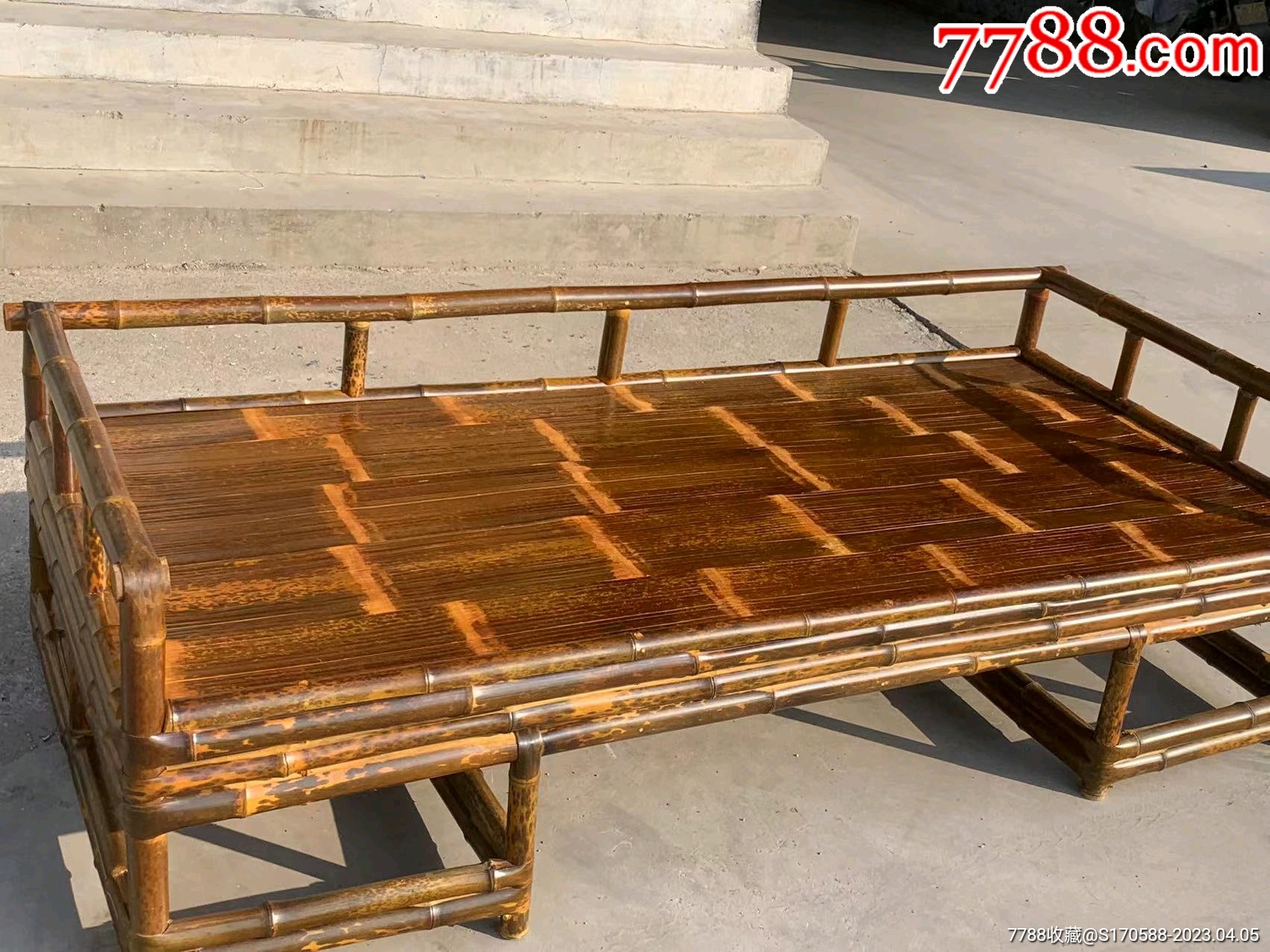 班竹床200/90/42护拦高62完好入手即用_木床/木榻_民俗老货老家具【7788收藏__收藏热线】