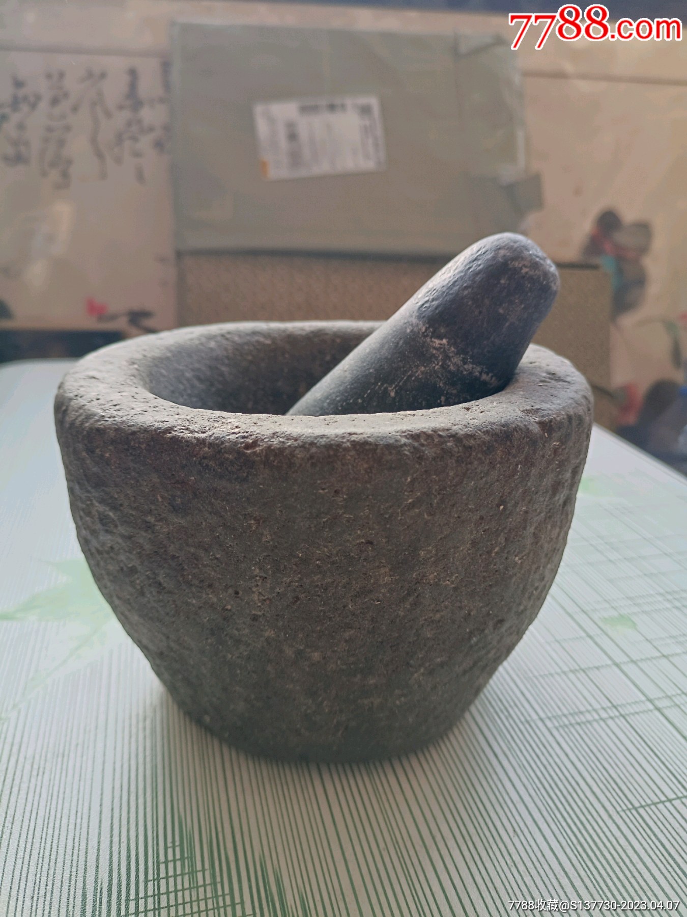 胶东民俗老青石蒜臼，原套，无残无裂，保老_石盆/石槽_旧时光老味道【7788收藏__收藏热线】
