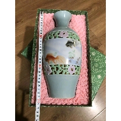 平壤贵宾朝鲜花瓶镂空花瓶高丽青瓷朝鲜平壤制-彩绘瓷/彩瓷-7788