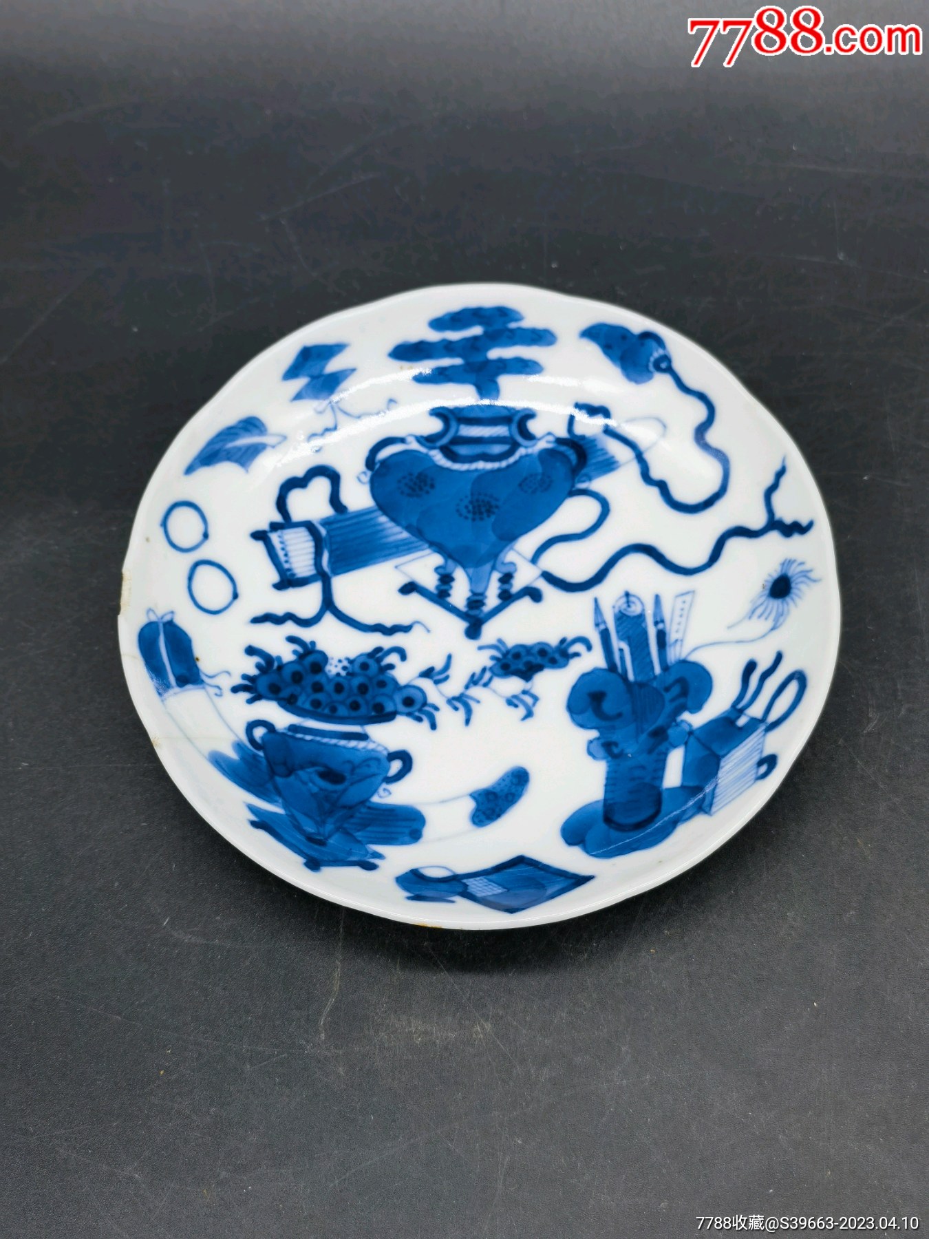 清道光博古纹青花碟-价格:550元-se93208873-青花瓷-零售-7788收藏__收藏热线