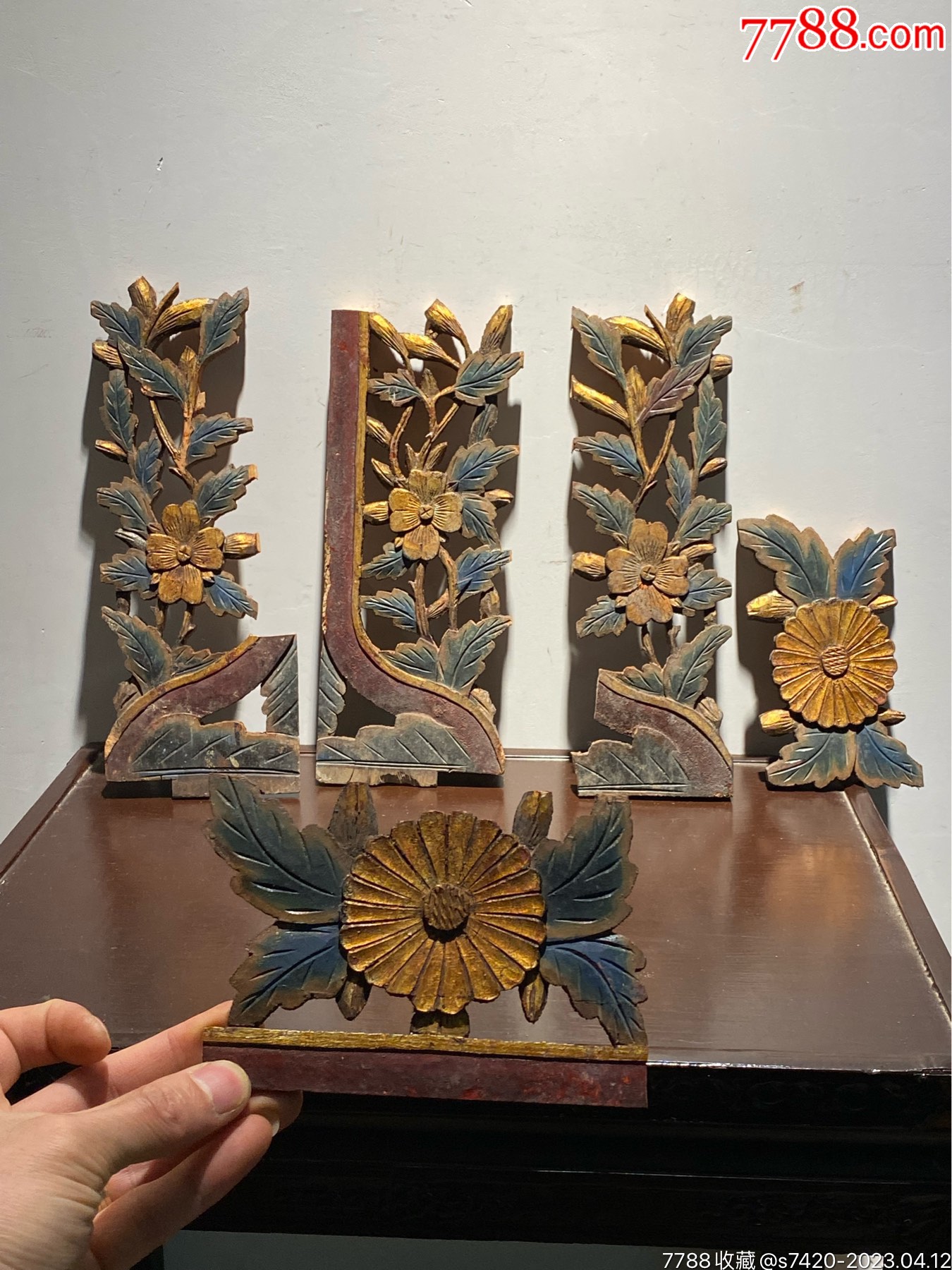 特价，精美老木雕，花草5片_木雕花板_浙江一级公路【7788收藏__收藏热线】