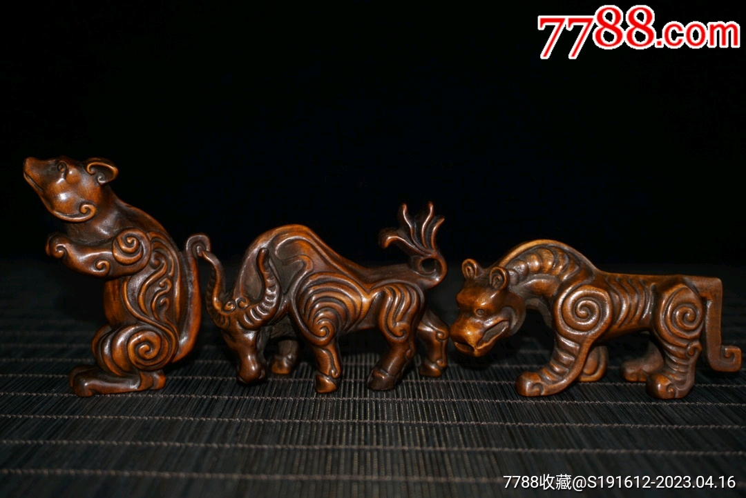 黄杨木雕刻十二生肖，高6.5cm宽6cm重量280克_木雕摆件_鑫缘阁古玩【7788收藏__收藏热线】