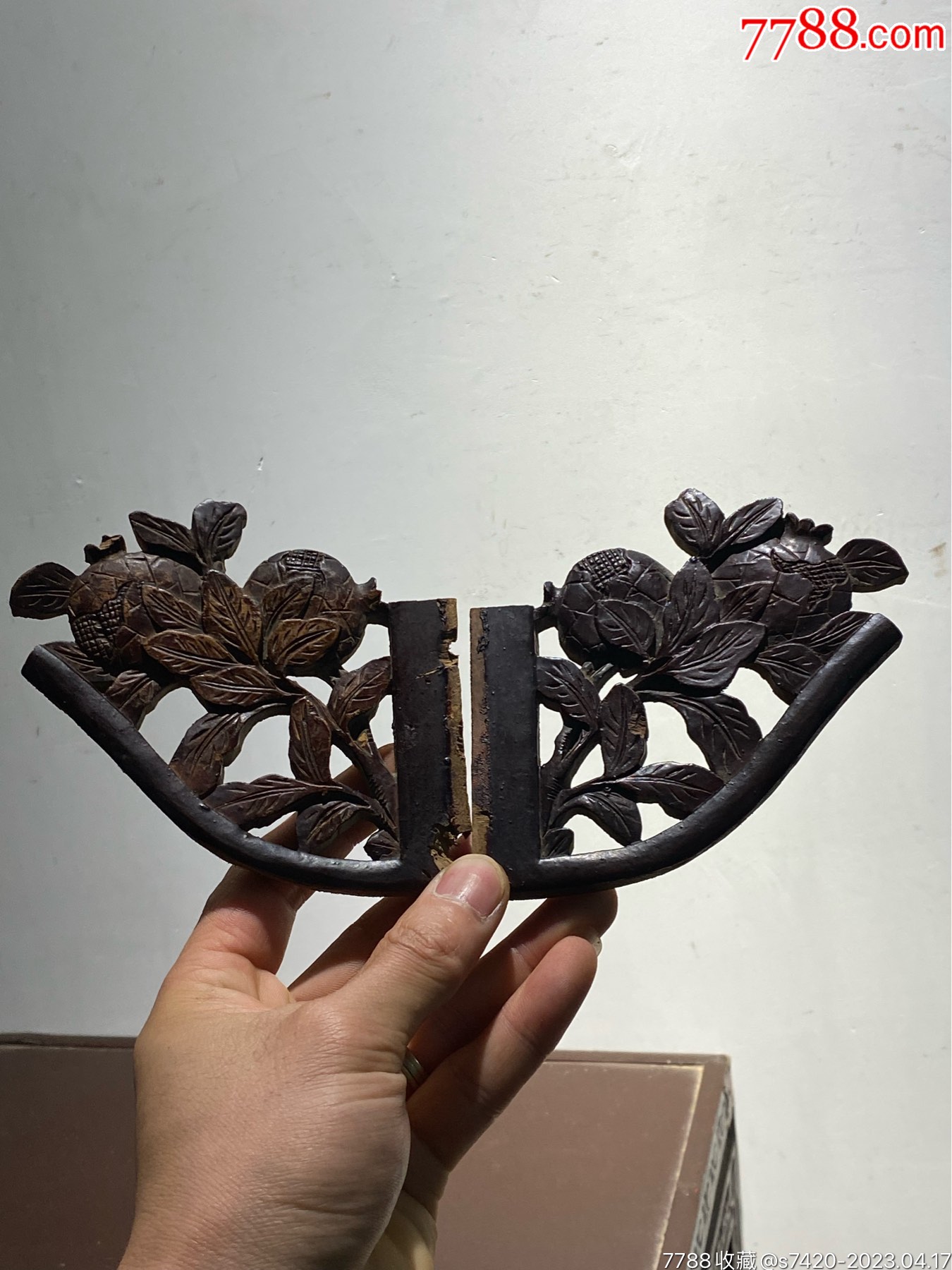 特价。清代精工木雕,透雕.石榴_木雕花板_浙江一级公路【7788收藏__收藏热线】