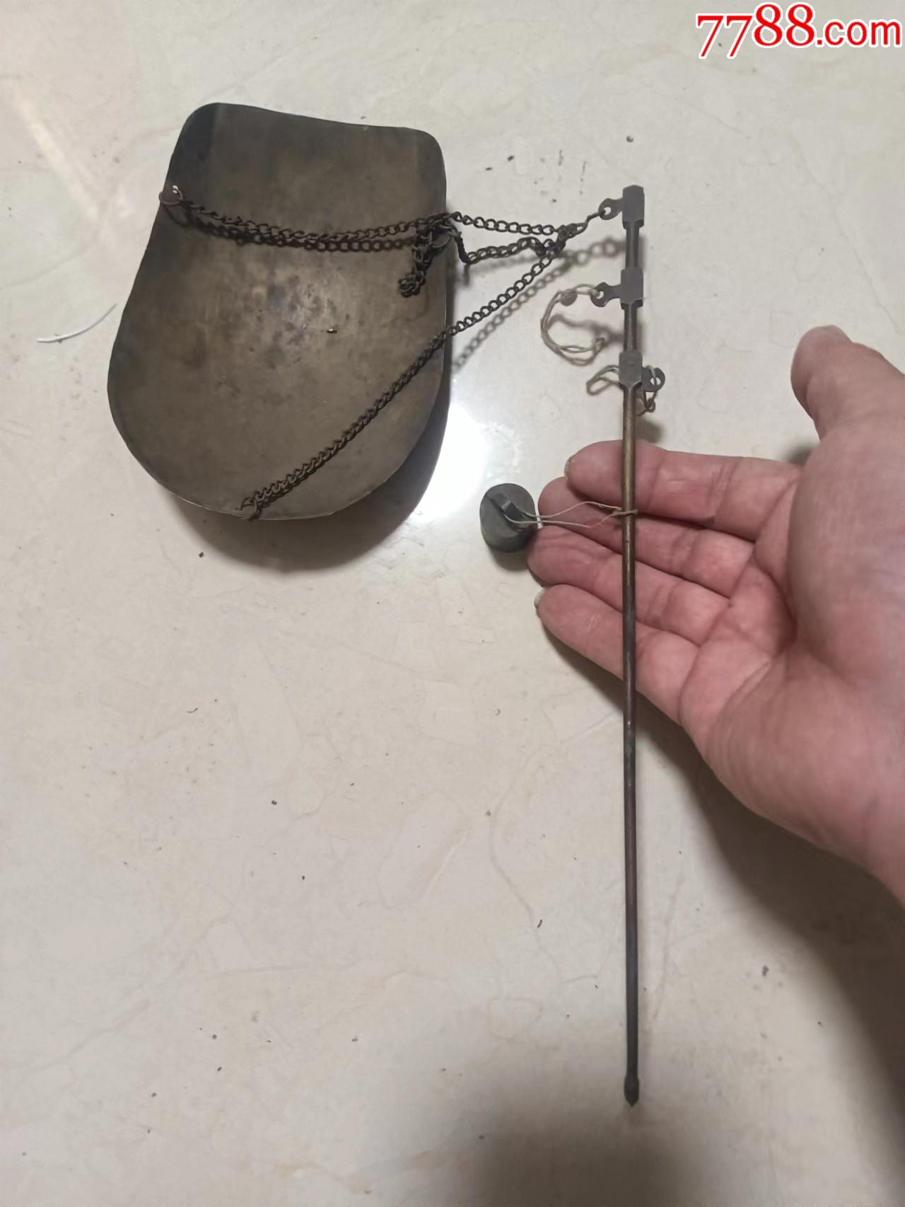 清代老物件文玩中医文化传承百年（铜称杆铜秤砣铜称盘）一套_称/秤_玩古论金【7788收藏__收藏热线】