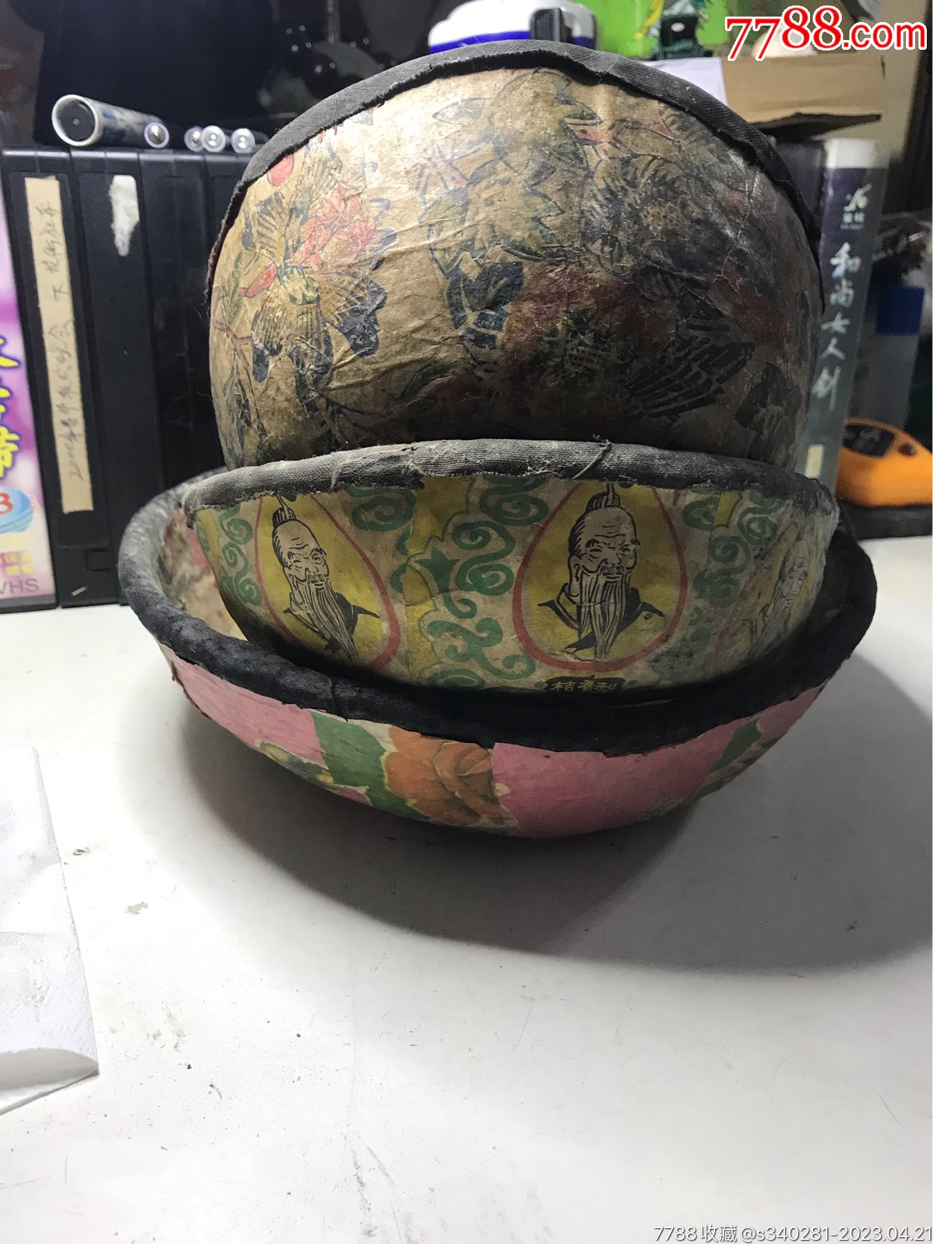 纸糊笸篓三个合售_旧盒子_泉似金升【7788收藏__收藏热线】