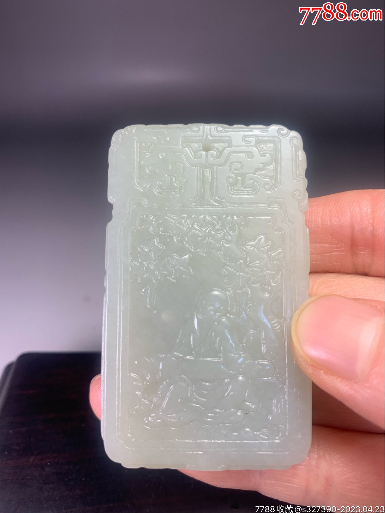 旧藏明清和田白玉玉牌_和田玉_听雨轩古玉【7788收藏__收藏热线】