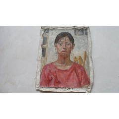 早期老油画——少女（专业油画家作品，绘画好）疑为名家作品，长50公分，宽45公分