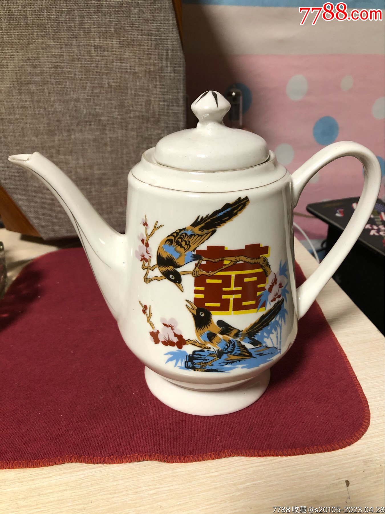 80年代唐山喜字瓷器茶壶老唐瓷_茶壶_舒展生活【7788旧书网】